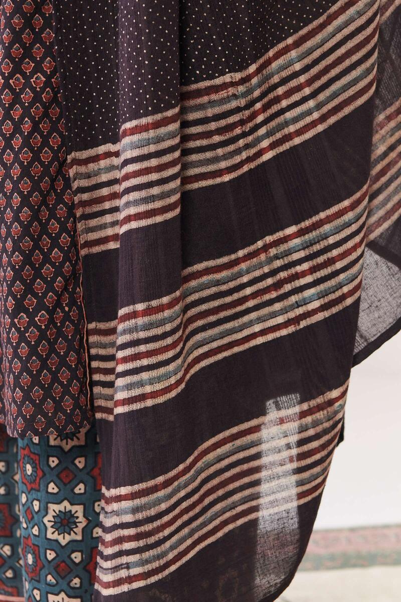 Ajrak Hand Block Printed Cotton Dupatta
