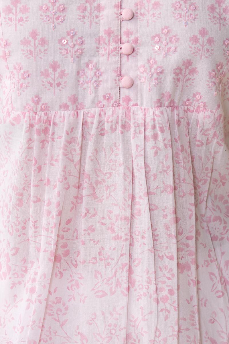 Pink Hand Block Printed Cotton Top
