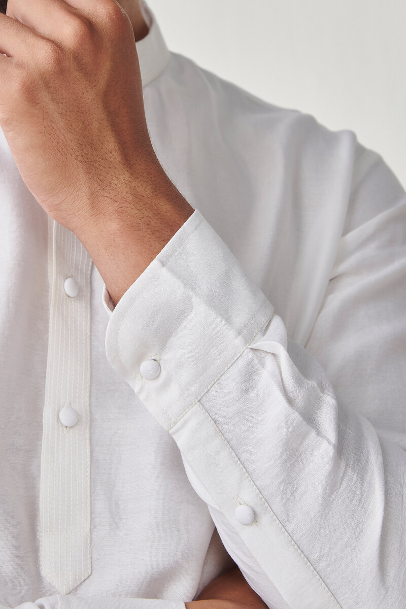 White Handcrafted Chanderi Kurta