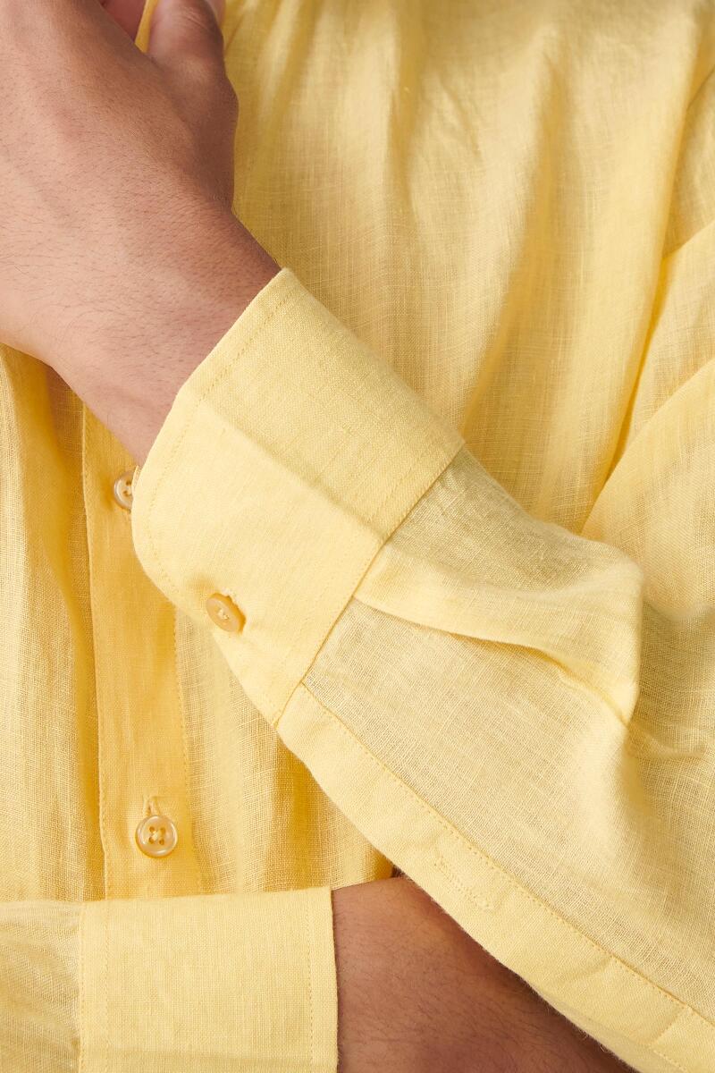 Yellow Handcrafted Linen Shirt