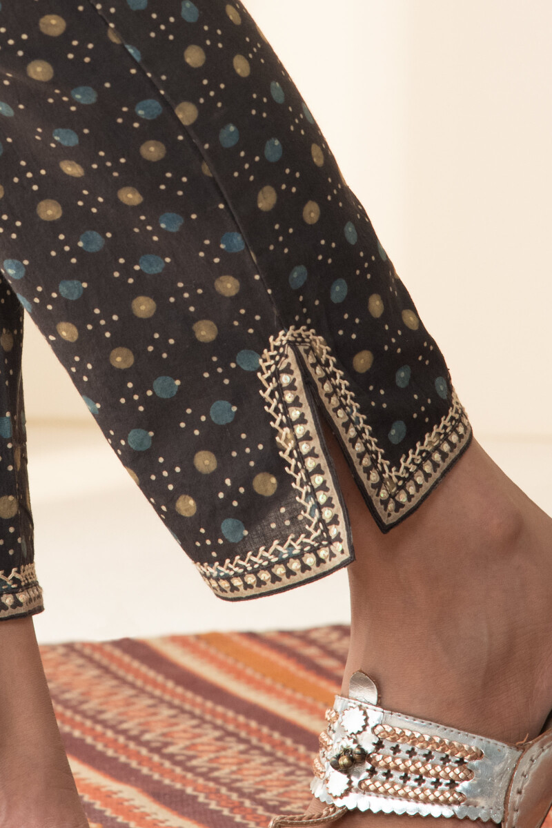Ajrak Hand Block Printed Cotton Narrow Pants