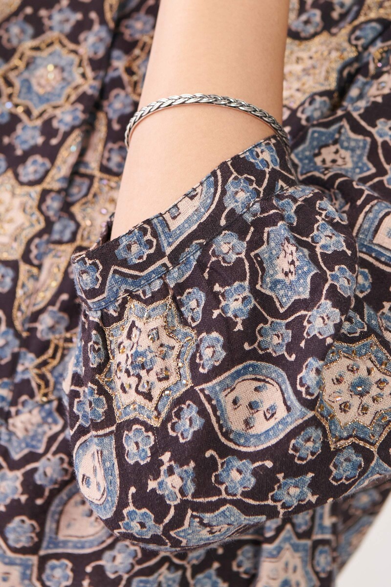 Ajrak Hand Block Printed Straight Cotton Kurta