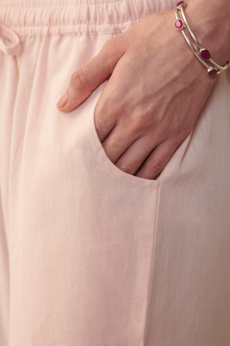 Pink Handcrafted Cotton Farsi Pants