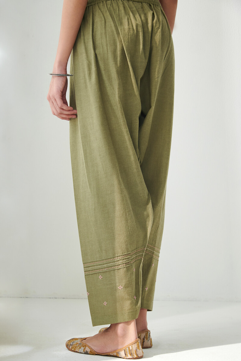 Green Handcrafted Cotton Salwar