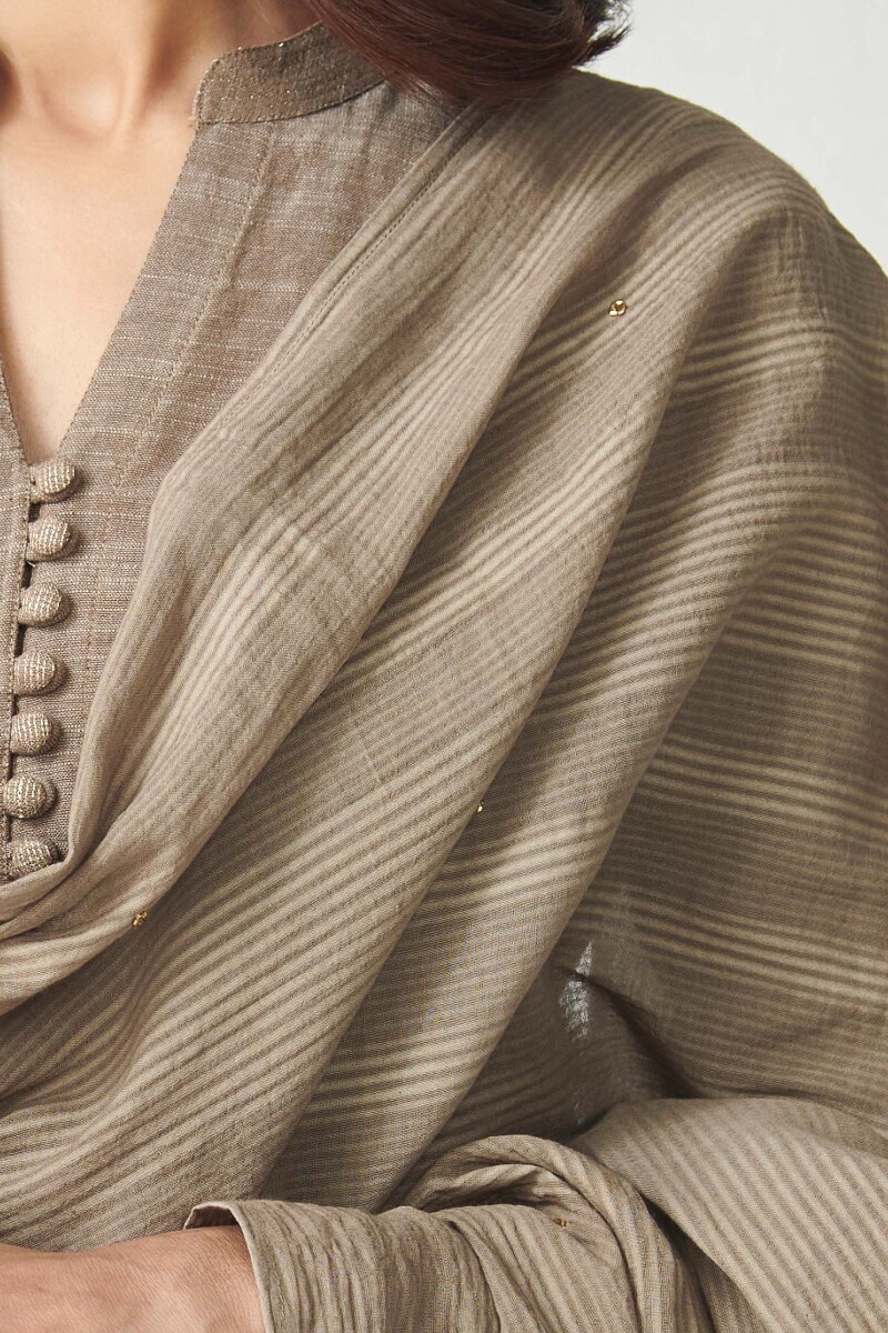 Brown Handcrafted Cotton Dupatta