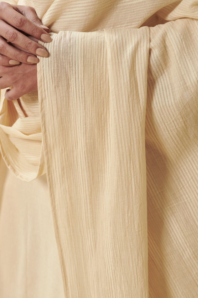 Beige Handcrafted Cotton Dobby Dupatta