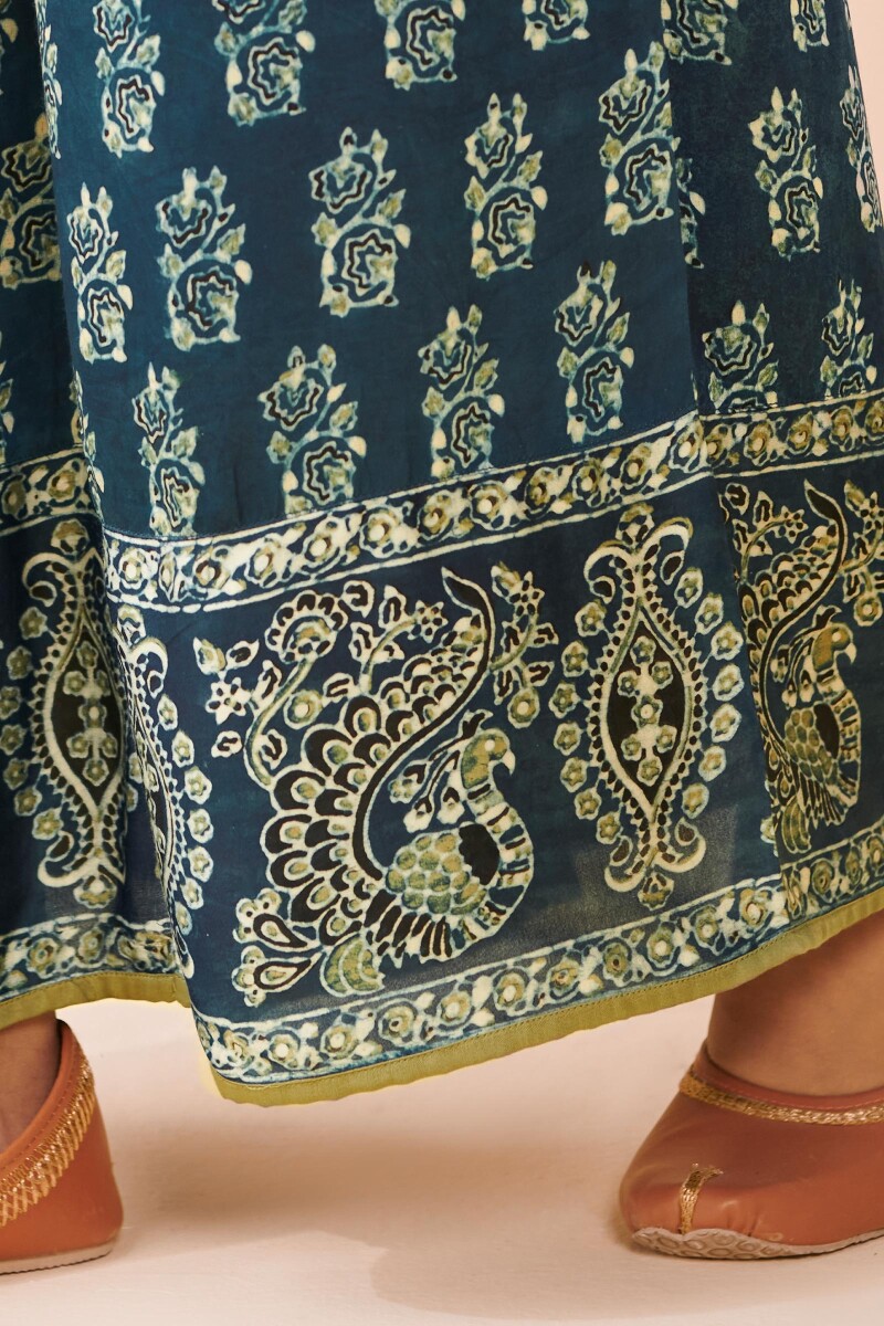 Indigo Hand Block Printed Modal Palazzo