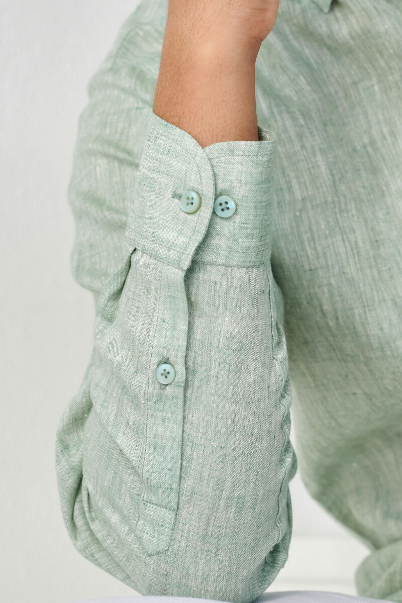 Green Handcrafted Linen Shirt