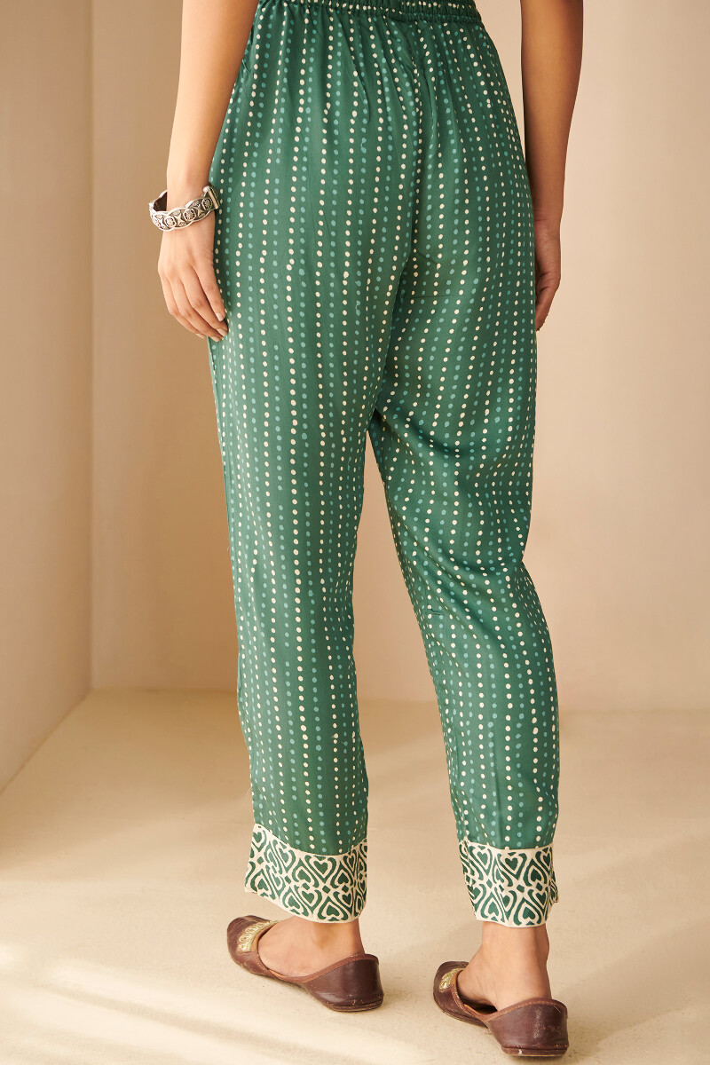 Bagru Hand Block Printed Modal Satin Narrow Pants