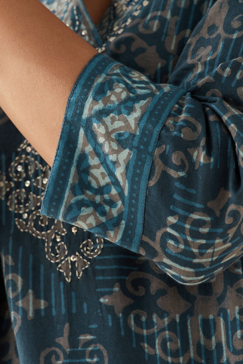 Akola Hand Block Printed Straight Cotton Kurta