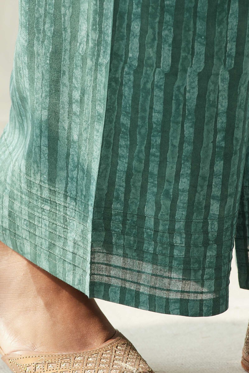 Green Hand Block Printed Modal Farsi