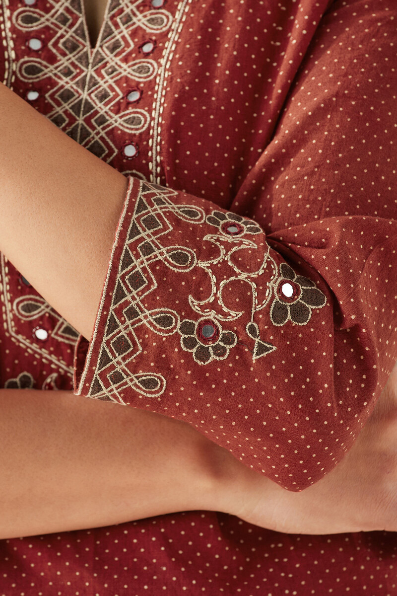 Ajrak Hand Block Printed Straight Cotton Kurta