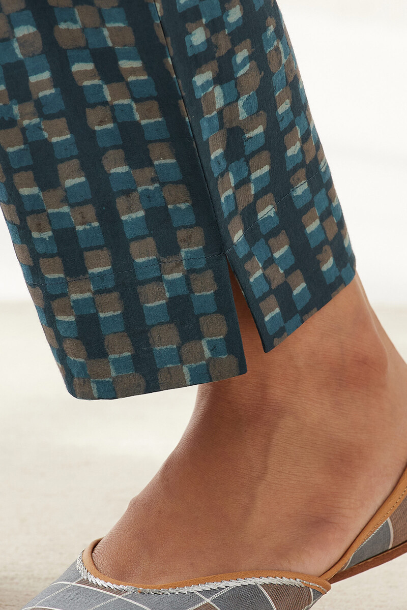 Akola Hand Block Printed Cotton Narrow Pants