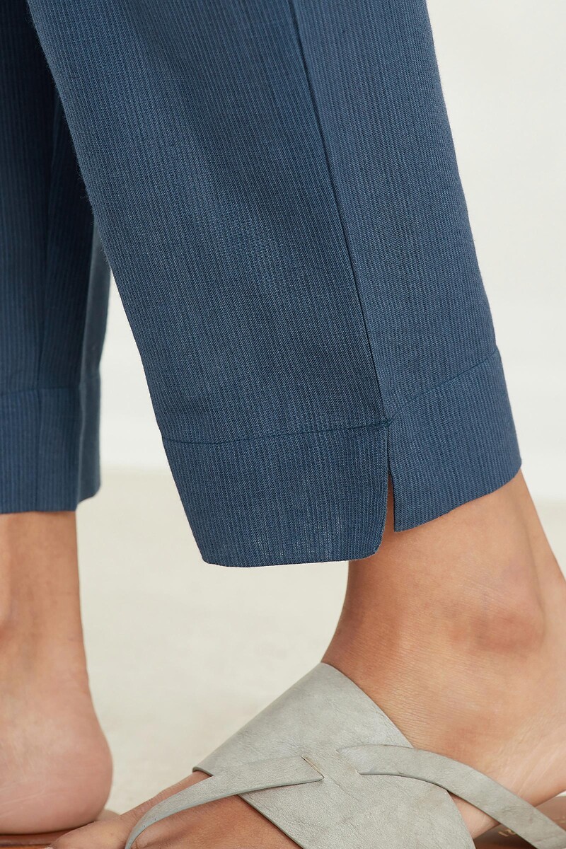 Blue Handcrafted Handloom Narrow Pants