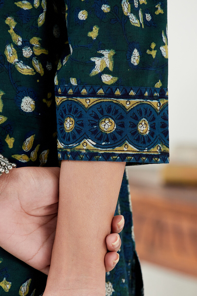 Bagru Hand Block Printed Straight Cotton Kurta