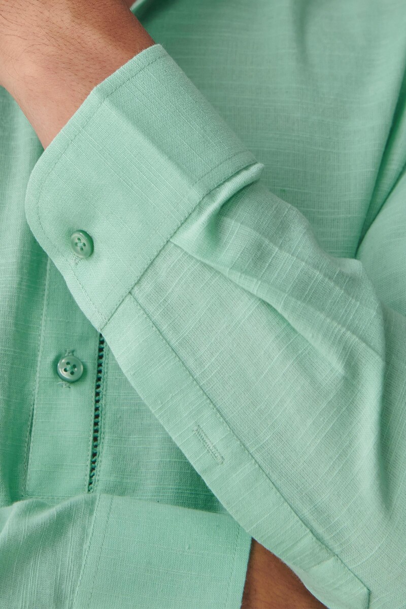 Green Handcrafted Cotton Kurta