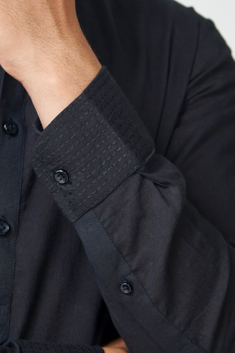 Black Handcrafted Cotton Kurta