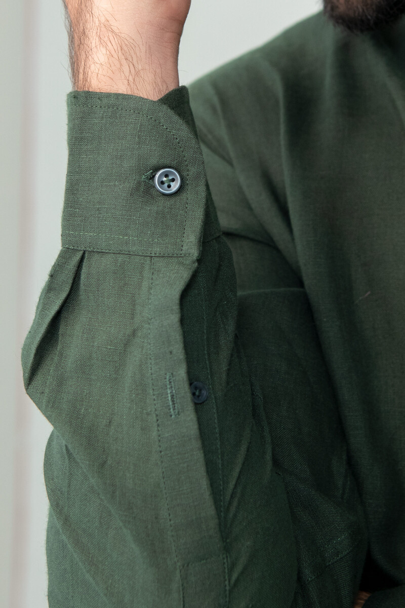 Green Handcrafted Linen Shirt