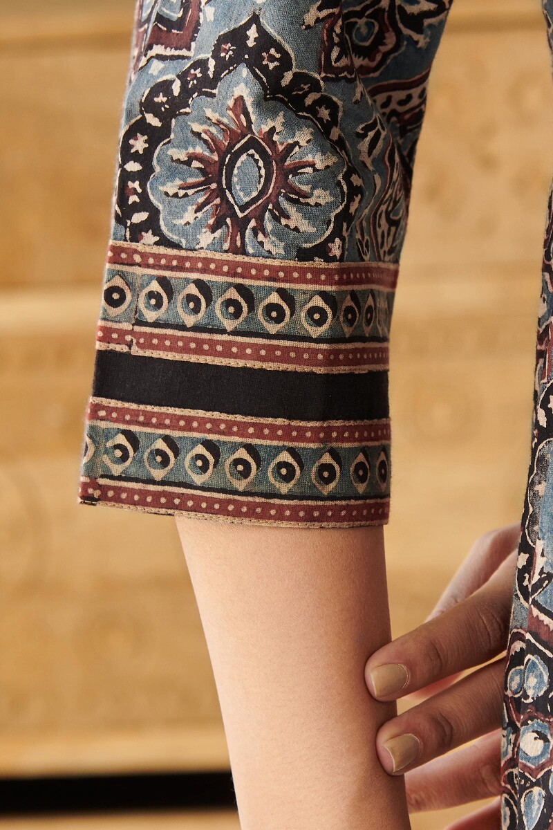 Ajrak Hand Block Printed Straight Cotton Kurta
