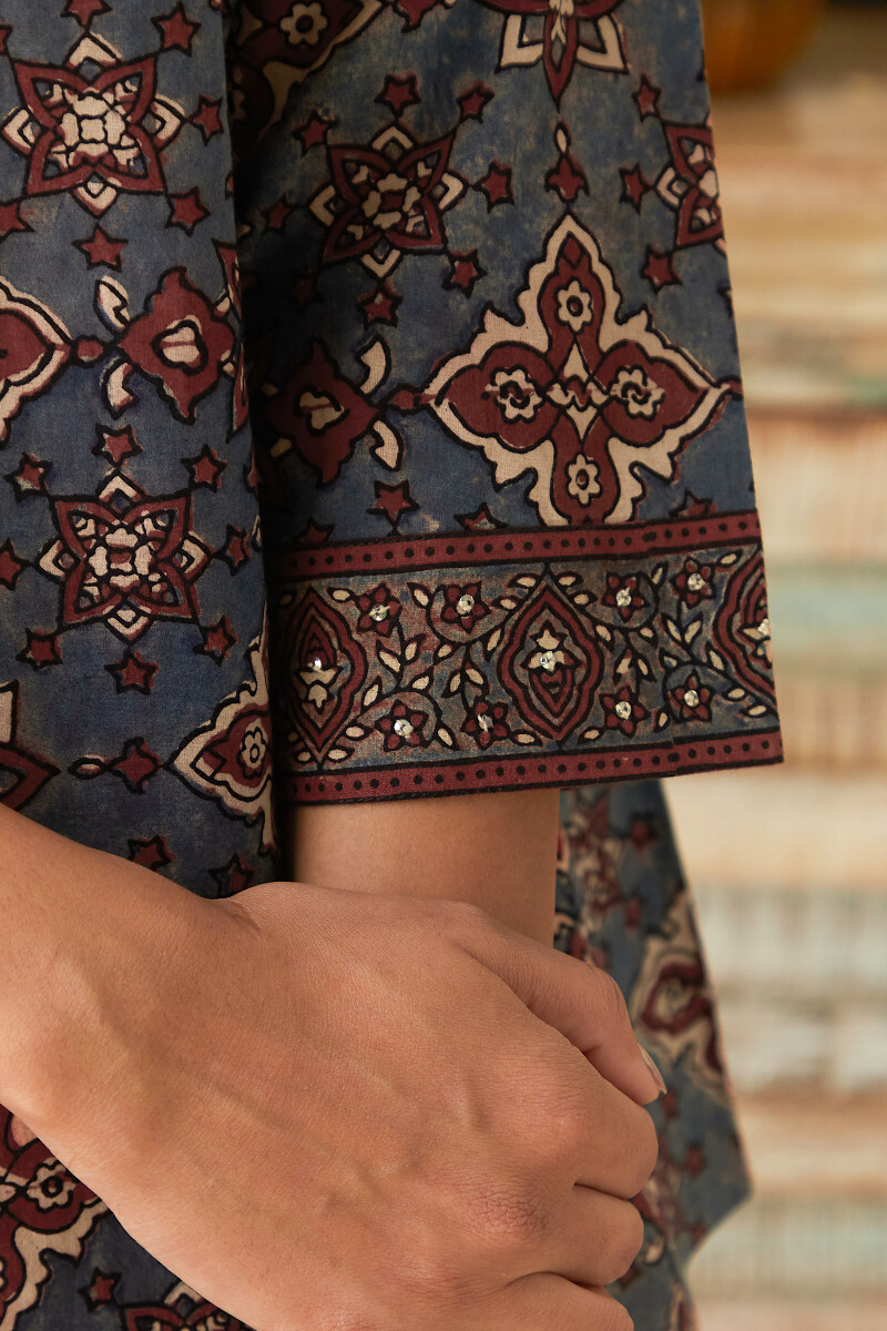 Ajrak Hand Block Printed Cotton Top
