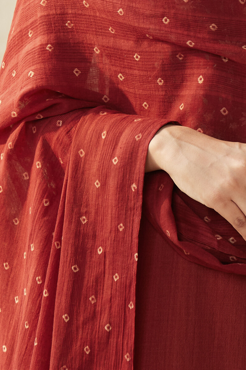 Ajrak Hand Block Printed Cotton Dobby Dupatta