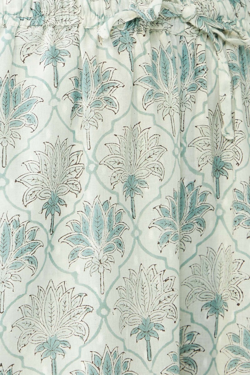 White Hand Block-Printed Cotton Farsi