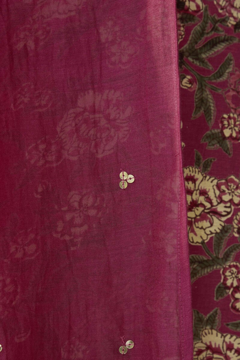 Pink Handcrafted Cotton Silk Dupatta