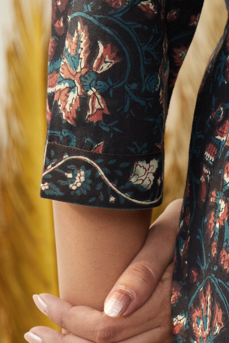 Bagru Hand Block-Printed Straight Cotton Kurta