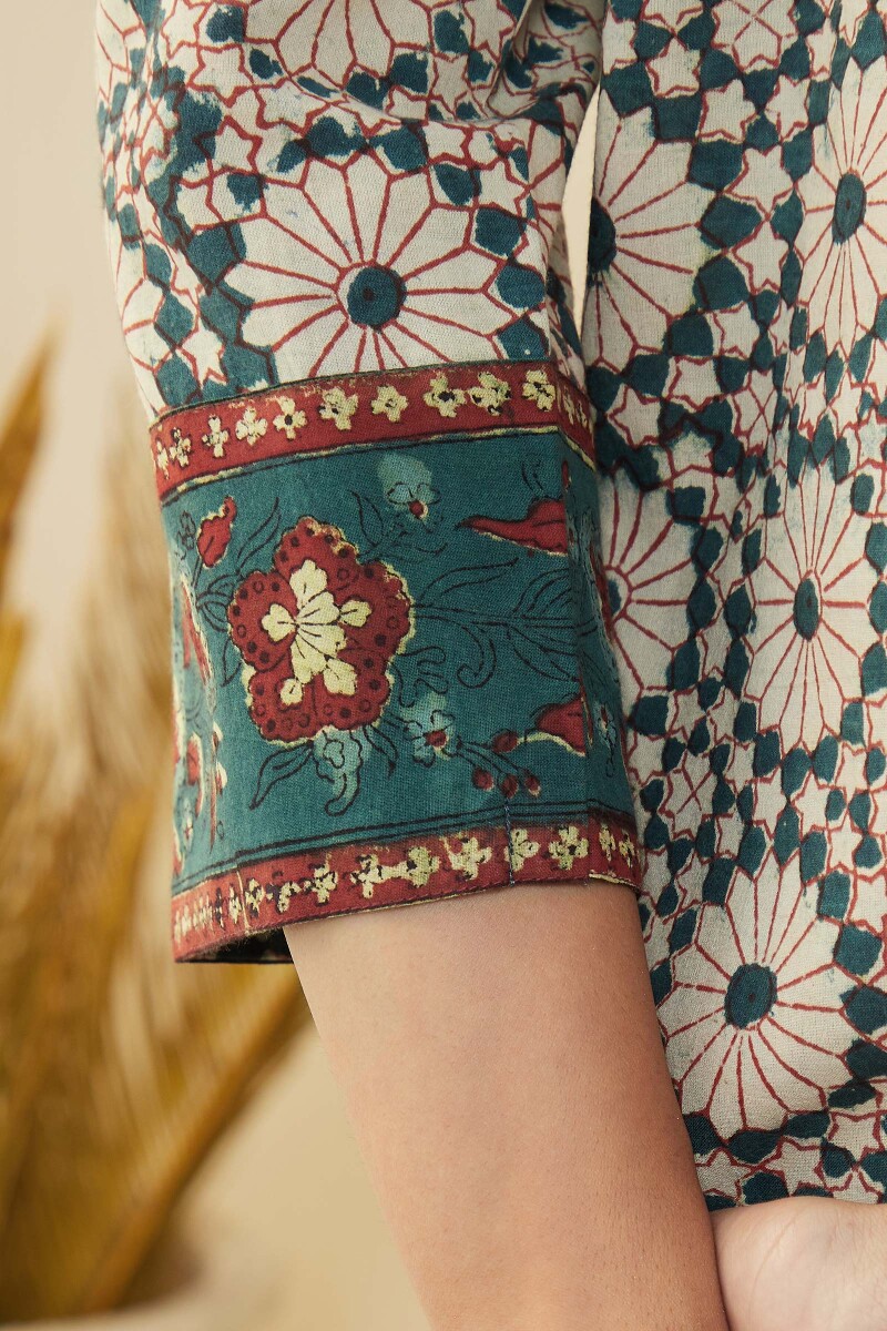 Bagru Hand Block-Printed Straight Cotton Kurta