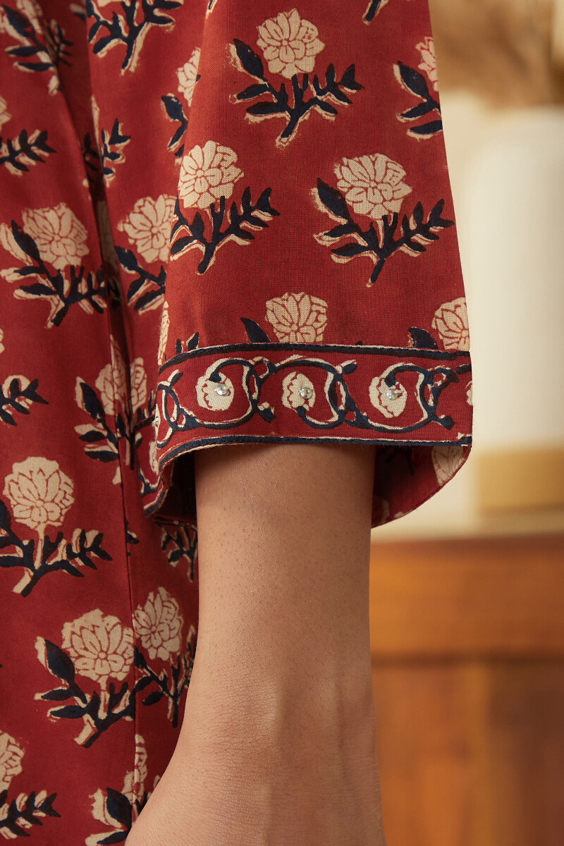 Bagru Hand Block-Printed Viscose Top