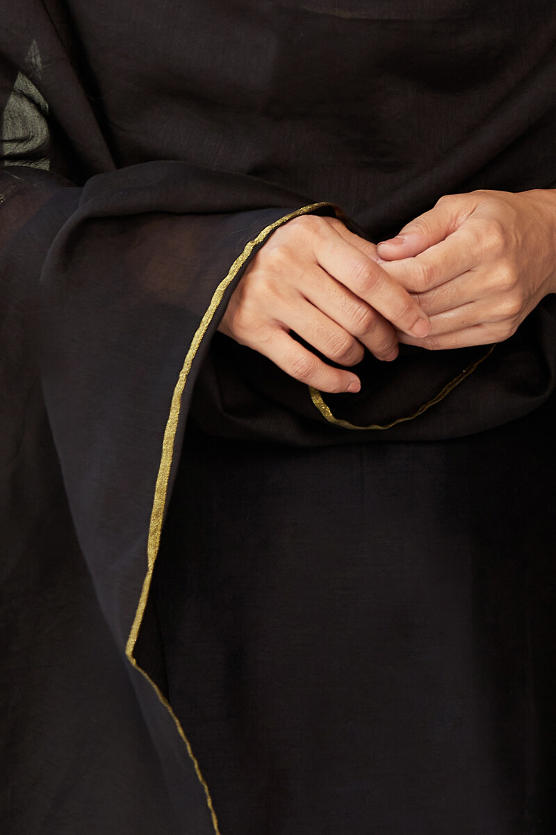 Black Handcrafted Chanderi Dupatta