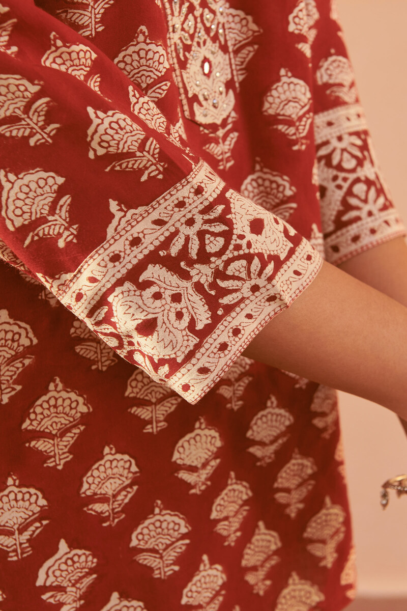 Bagru Hand Block-Printed Viscose Top