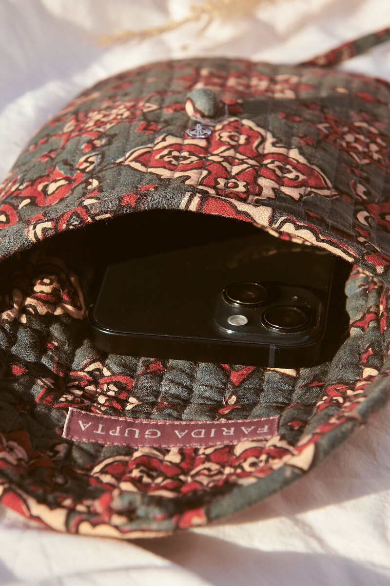 Ajrak Hand Block-Printed Cotton Sling Bag