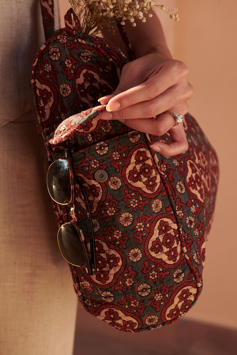 Ajrak Hand Block-Printed Cotton Duffel Bag