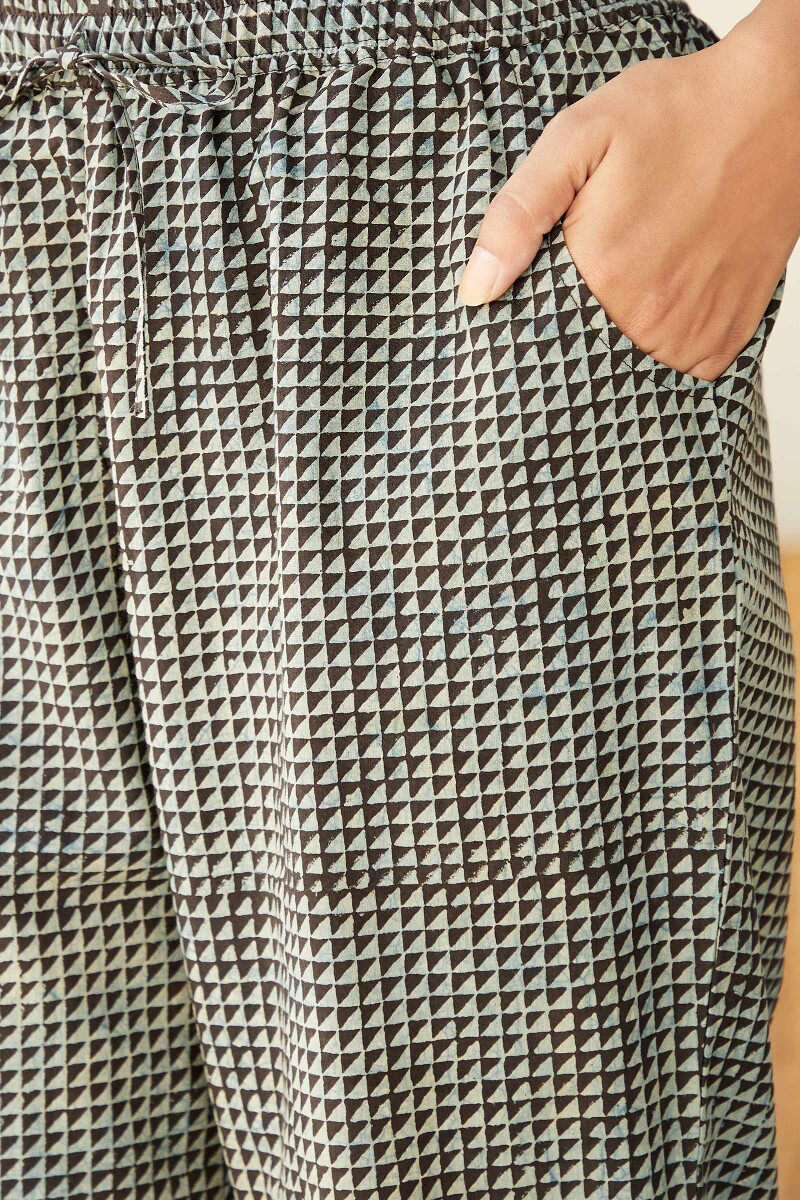 Akola Hand Block-Printed Cotton Narrow Pants