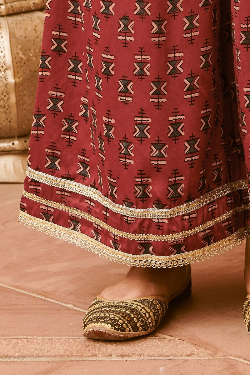 Ajrak Hand Block-Printed Modal Palazzo