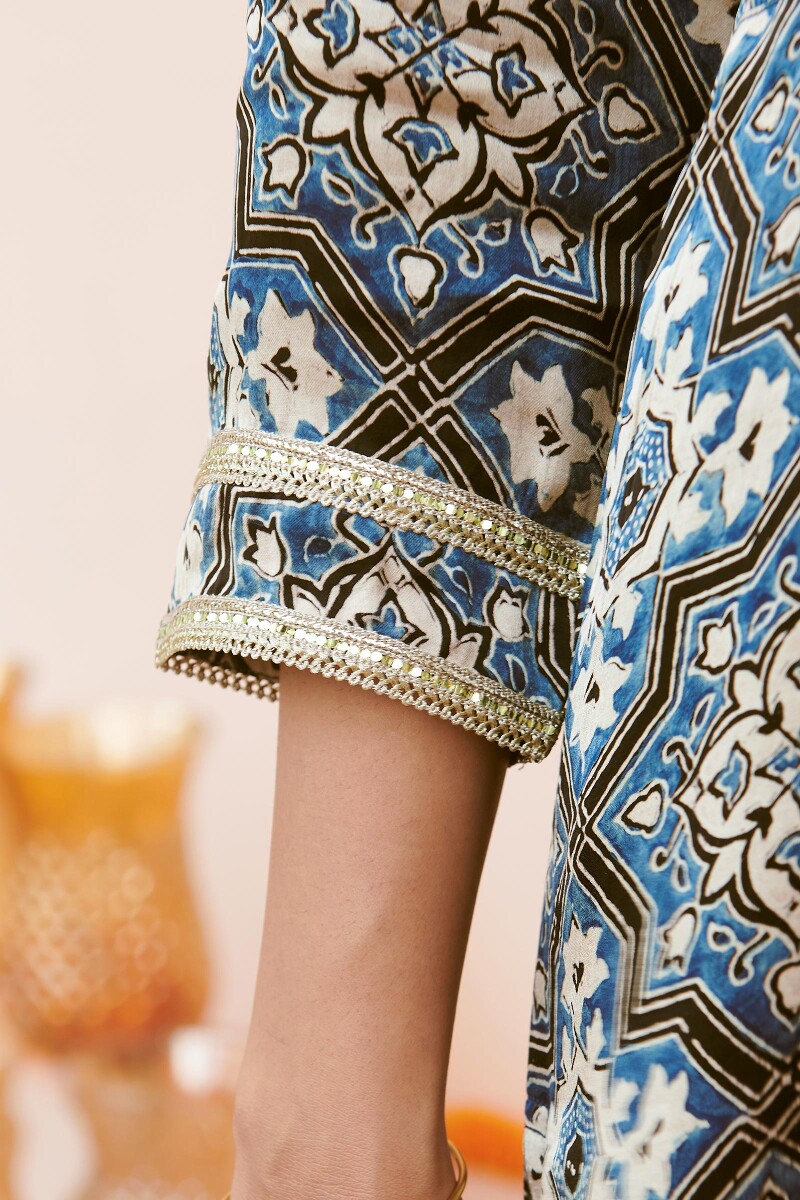 Ajrak Hand Block-Printed Straight Modal Kurta