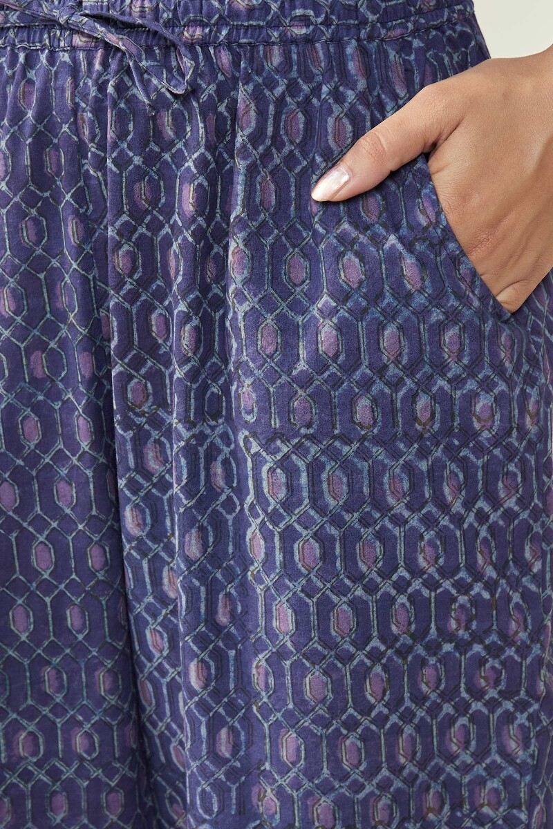 Akola Hand Block-Printed Cotton Narrow Pants