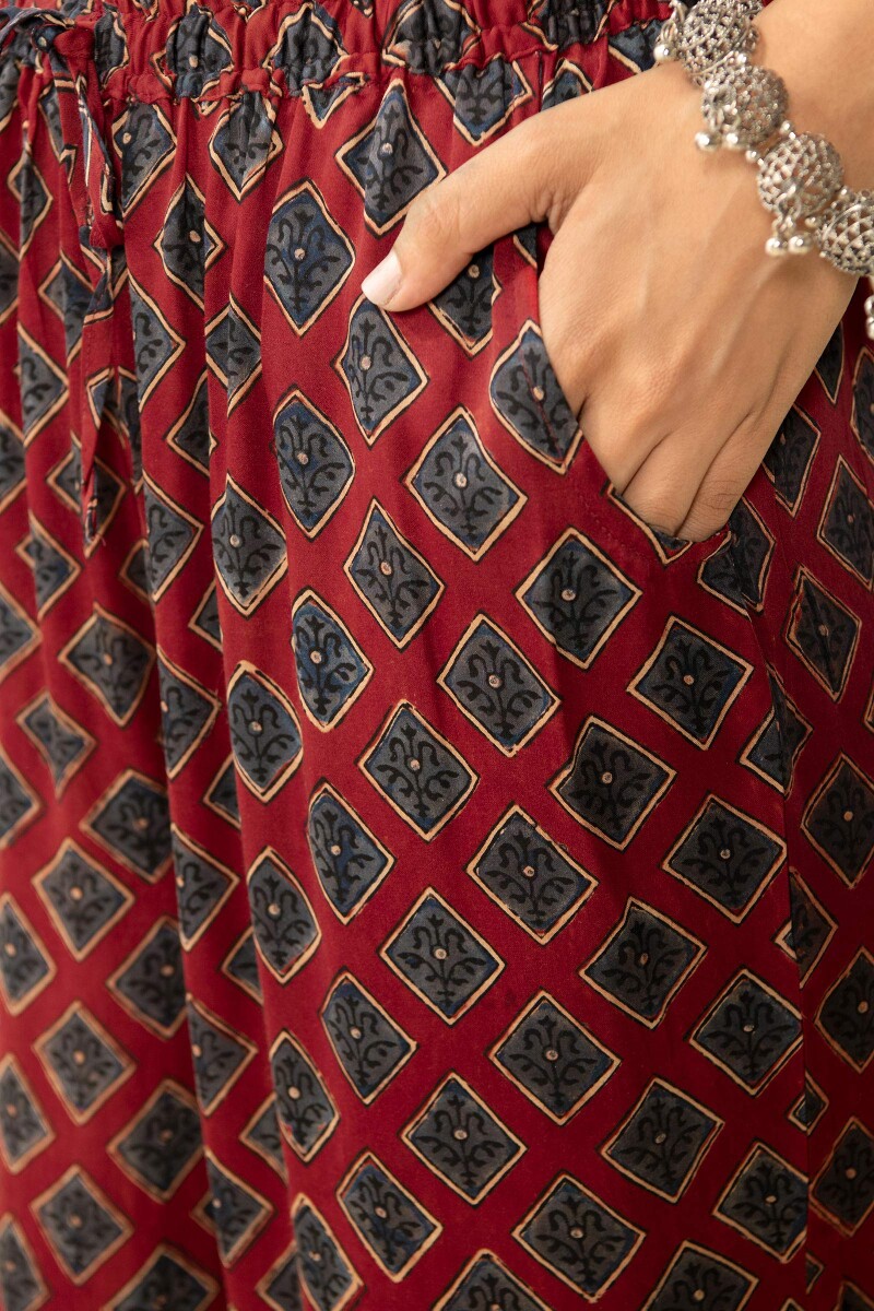 Ajrak Hand Block-Printed Modal Farsi