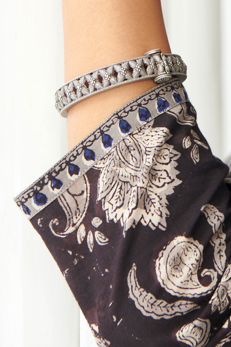 Bagru Hand Block-Printed Angrakha Cotton Kurta