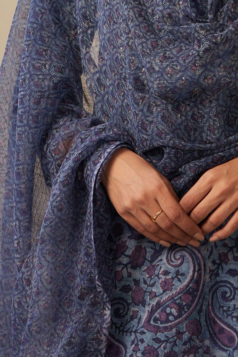 Akola Hand Block-Printed Kota Dupatta