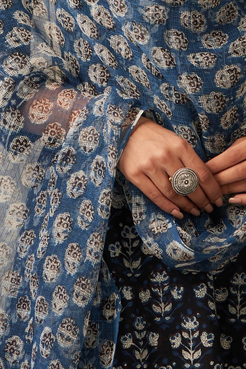 Bagru Hand Block-Printed Kota Dupatta