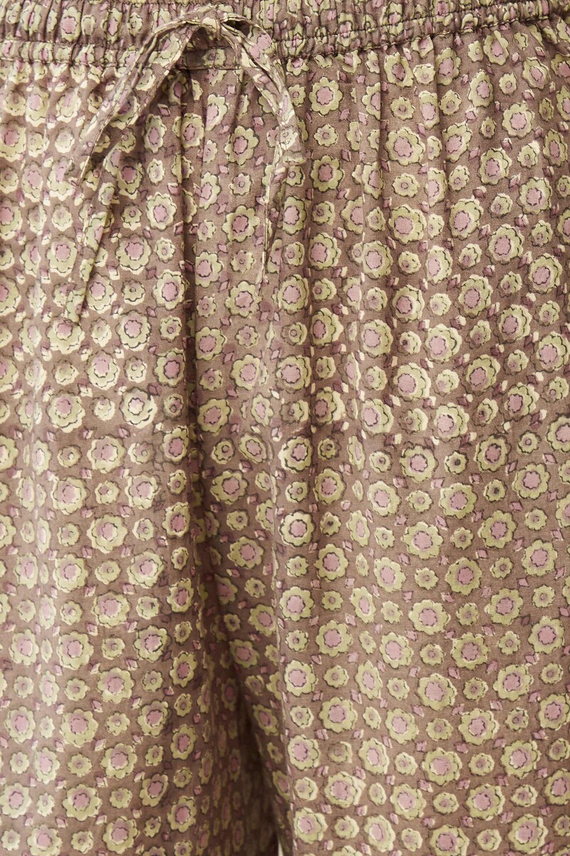 Brown Hand Block-Printed Cotton Izhaar Pants