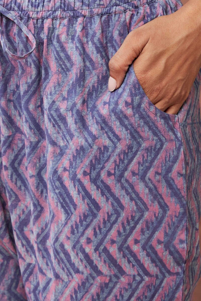 Akola Hand Block-Printed Cotton Narrow Pants