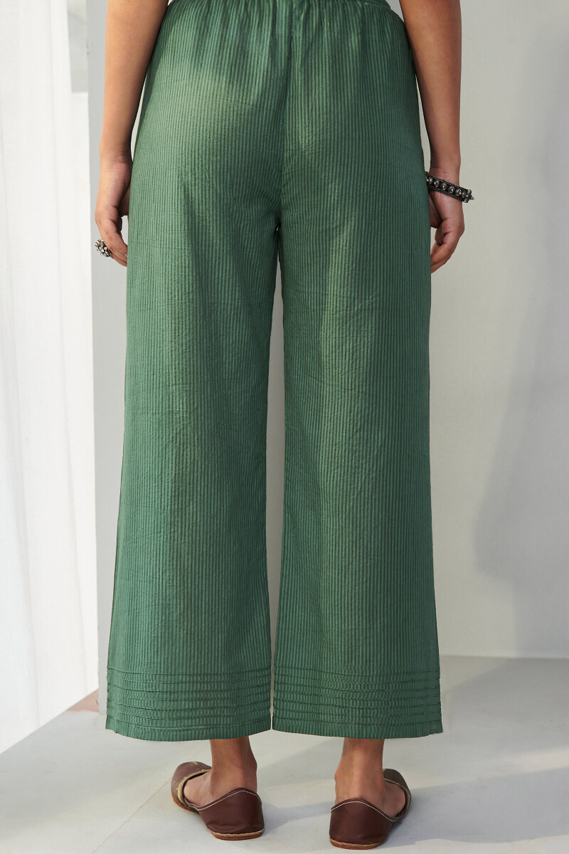 Green Handcrafted Cotton Dobby Farsi
