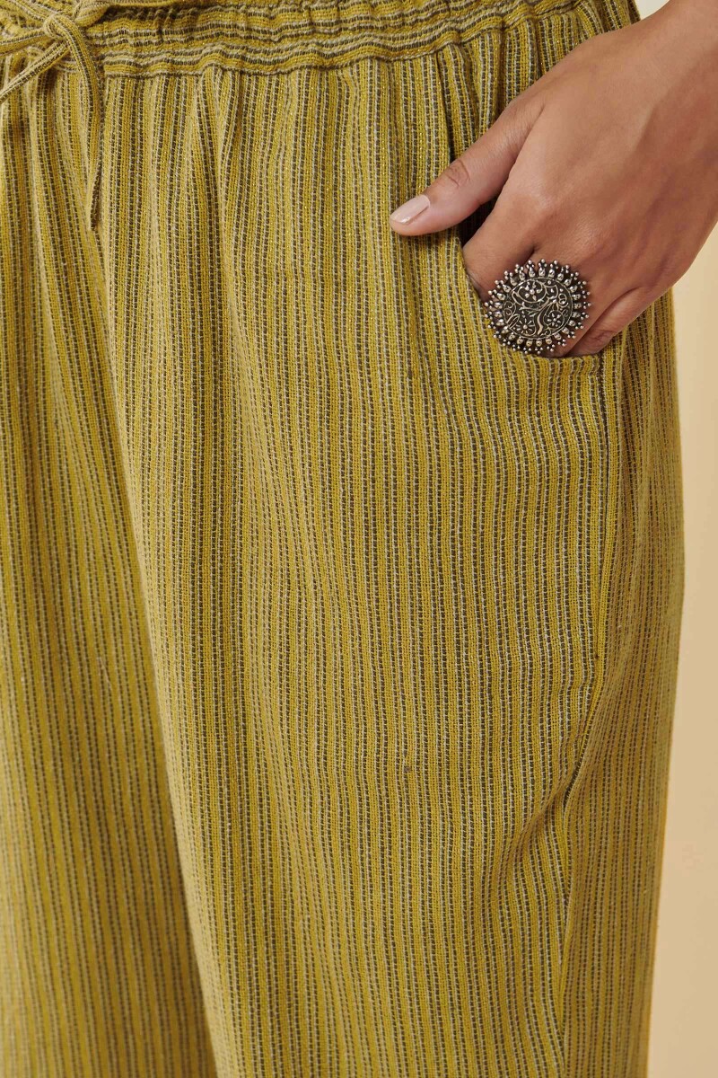 Mustard Handcrafted Cotton Pants