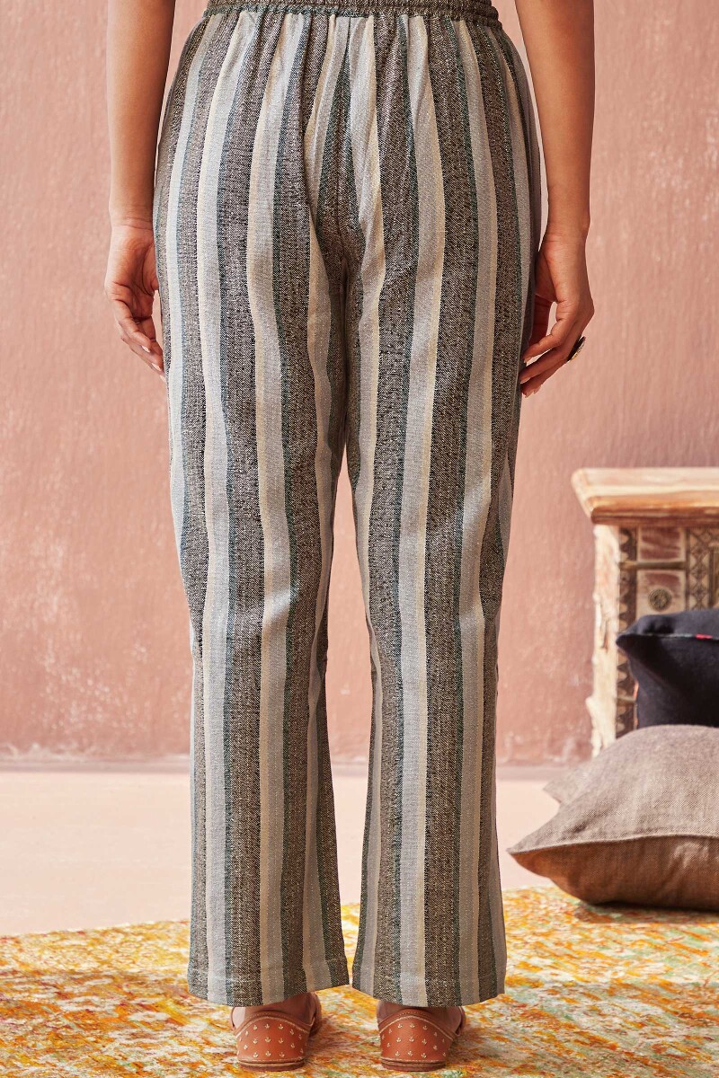 Grey Handcrafted Cotton Pants