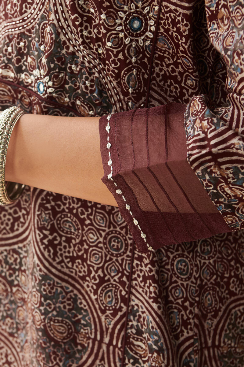 Ajrak Hand Block-Printed Straight Modal Kurta