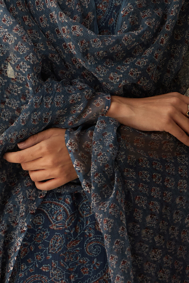 Akola Hand Block-Printed Kota Dupatta