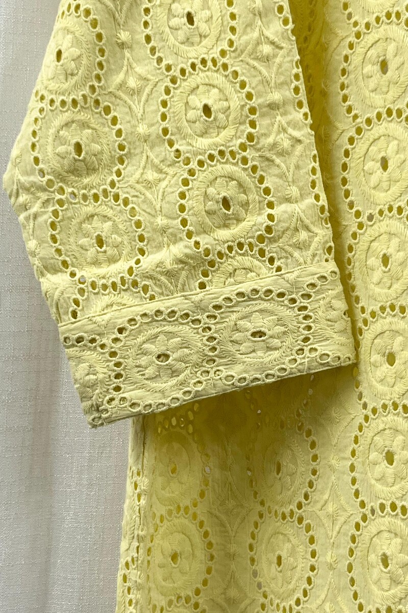 Light Yellow Handcrafted Cotton Top
